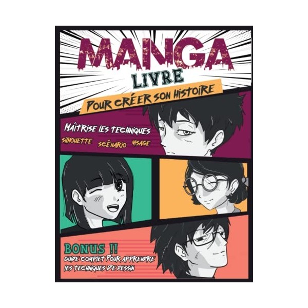 Manga Livre: Pour Créer son histoire - Apprends à Dessiner des Mangas comme un Pro - Technique de dessin et planches vierges 