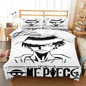 LKFFHAVD Parure de lit Anime One Piece - Parure de lit Luffy - Housse de Couette - Impression 3D - 100% Microfibre - Housse d