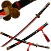 ACTASITEMS Épées Roronoa Zoro Épée en Bois Anime Cosplay - 104cm, Katana -Death Surgeon Trafalgar Law Rose