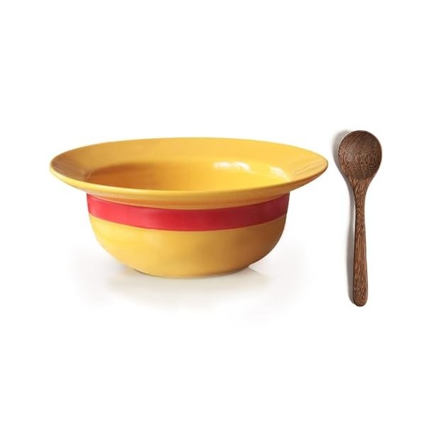 YushengTai One piece, Luffyy Bol en paille - Bol en céramique - Peut être utilisé comme bol mélangeur, bol à ramen, bol à bol