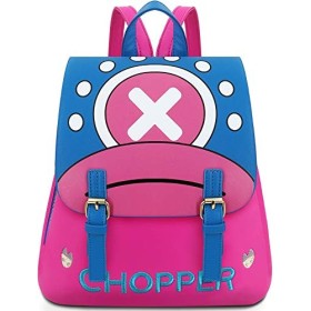 Roffatide Anime One Piece Sac à Dos Tony Tony Chopper Femmes Rose Mini Sac à Dos en Cuir Synthétique à Rabat Imprimé