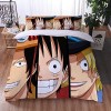 Enfunt-Home Anime One Piece Luffy Housse De Couette 220x240 en 100% Microfibre, imprimé numérique 3D Parure de lit, 3 pièces