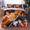 Enfunt-Home Anime One Piece Luffy Housse De Couette 220x240 en 100% Microfibre, imprimé numérique 3D Parure de lit, 3 pièces