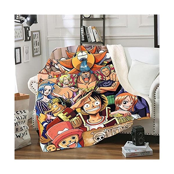 NECEHY Anime One Piece Couvertures et Plaid Polaire en Peluche Sherpa Laine Mode Impression numérique 3D Microfibre Blanket p