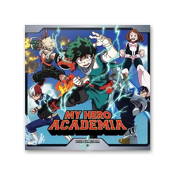 Grupo Erik - Calendrier Mural 2024 My Hero Academia | Calendrier Mensuel 30 x 60 cm, Certifié FSC, en Français