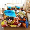 NICHIYO One Piece Parure de lit 3 pièces en microfibre avec housse de couette et taie doreiller Impression numérique 3D 10,