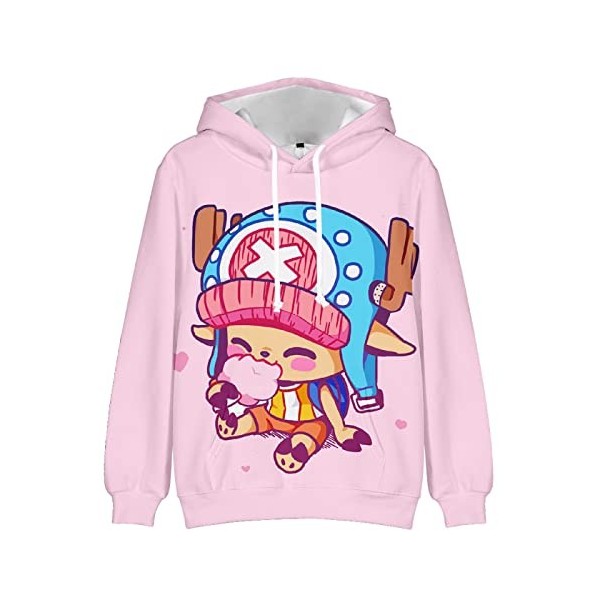 One Piece Luffy Chopper Homme Sweat à Capuche Sweat Manche Longue Pull Sport Casual