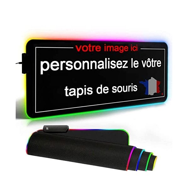 Rgzqrq Personnalisé Tapis De Souris De Jeu RGB LED étendu Créez Votre Propre Tapis De Souris De Jeu Personnalisé, Un Cadeau P
