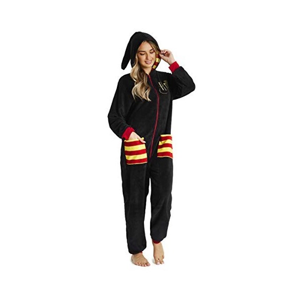 Harry Potter Combinaison Pyjama Homme Ou Femme, Grenouillère Adulte en Polaire Douce avec Capuche Taille S, M, L Et XL, Kigur