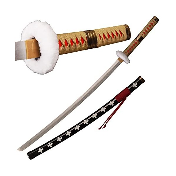Sword Valley Roronoa Zoro épée en Bois 104 cm, épée Cosplay Anime -Death Surgeon Trafalgar Law Rouge