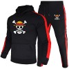 Mode Luffy Sweat À Capuche Anime One Piece Survêtement Hommes À Manches Longues Pull + Pantalon De Jogging 2pcs Ensembles Fit