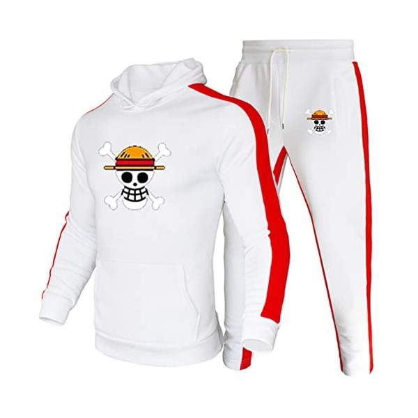 Mode Luffy Sweat À Capuche Anime One Piece Survêtement Hommes À Manches Longues Pull + Pantalon De Jogging 2pcs Ensembles Fit