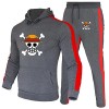 Mode Luffy Sweat À Capuche Anime One Piece Survêtement Hommes À Manches Longues Pull + Pantalon De Jogging 2pcs Ensembles Fit