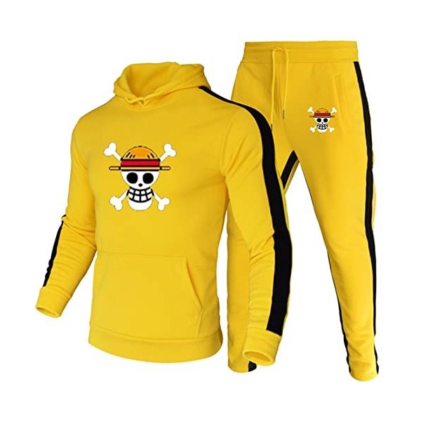 Mode Luffy Sweat À Capuche Anime One Piece Survêtement Hommes À Manches Longues Pull + Pantalon De Jogging 2pcs Ensembles Fit