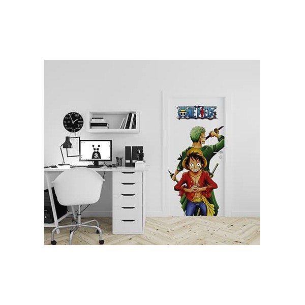 Stickers One piece - Papier peint - Autocollant de décoration pour porte - Poster Adhésif - One Piece - Paysage - 83 x 205 cm