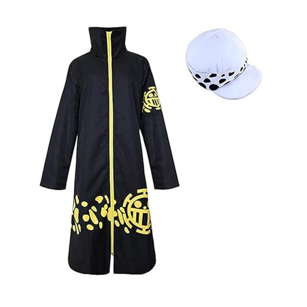 HAIDU Anime One Piece Cosplay Costume Character Trafalgar Law Fancy Dress Uniform with Hat,Anime Themed Trafalgar Law Hallowe