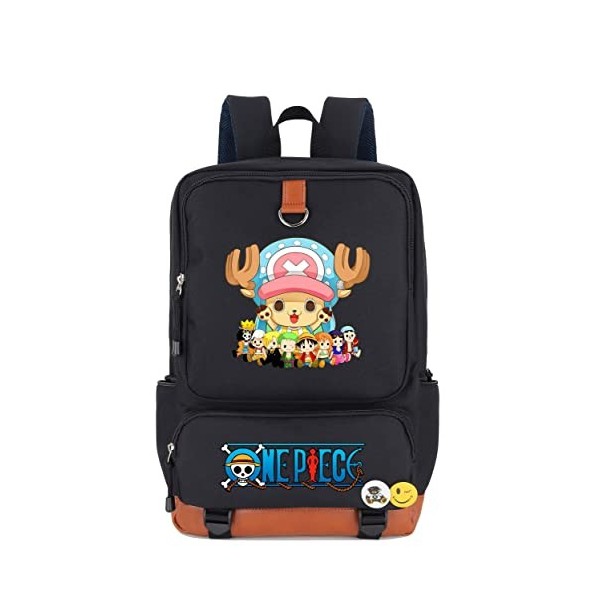 Roffatide Anime One Piece Tony Tony Chopper Sac à Dos pour Ordinateur Portable sadapte à 15.6 College Bookbag Cartable Co