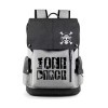 RavEnt Anime One Piece Chapeau de paille Crew Sac à dos Anime pour ordinateur portable Sac à dos Gris Sac à dos Voyage Sac d