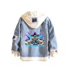 YZJYB Unisexe Japonais One Piece Anime Veste à Capuche Cosplay Roronoa Zoro Veste en Jean Anime Sweat Costume Décontracté Swe