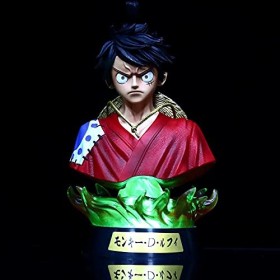 YANGENG One Piece Q Edition Monkey D. Luffy 6,4 Pouces Buste Aux Sept Couleurs modèle Personnage Danime Figurine PVC Statuet
