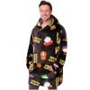 South Park Sweat à Capuche Homme Pull Plaid Homme Poncho Sweat Oversize en Polaire Humoristique Taille Unique Adulte Ado