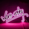 Wanxing – Panneau néon « Vice City » à LED rose et blanc, décoration murale alimentée par USB pour chambre à coucher, salle d