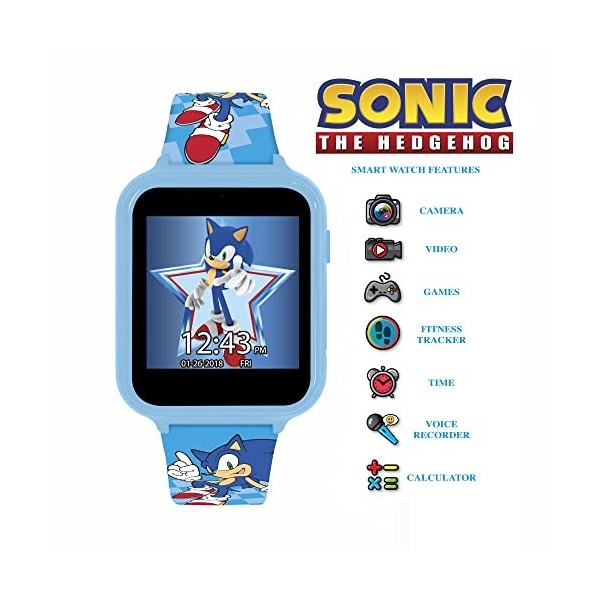 SONIC Montre à Quartz numérique pour garçon avec Bracelet en Silicone SNC4055, Bleu, Sangle