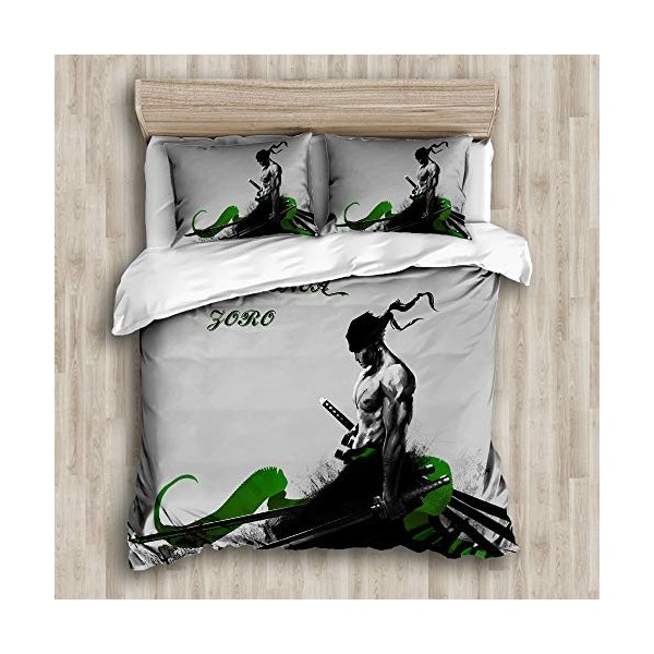 Ste-X Ensemble De Literie pour Enfants - 100% Microfibre - One Piece, Zoro, Portgas D Ace, Luffy Housse De Couette Housse De