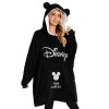 Disney Sweat à Capuche Femme Pull Plaid Oversize en Polaire, Idée Cadeau Femme Minnie Mickey Noir/Rose 