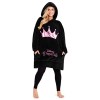 Disney Sweat à Capuche Femme Pull Plaid Oversize en Polaire, Idée Cadeau Femme Minnie Mickey Noir/Rose 