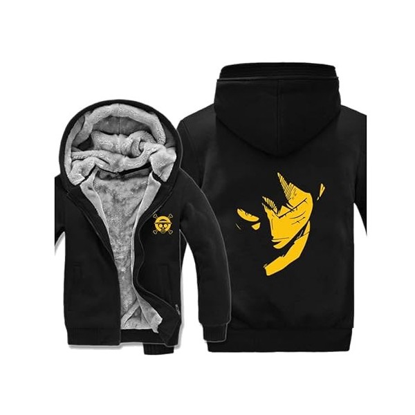 Anime One Piece Luffy Sweat À Capuche Hommes Casual Veste Chaude Manteau dhiver Chandail