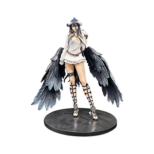 Myuilor Figurine de manga japonais Overlord III Albedo pour robe de mariée - Boule de fleurs - Diable blanc pur - en PVC - Jo