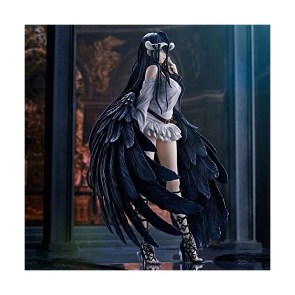 Myuilor Figurine de manga japonais Overlord III Albedo pour robe de mariée - Boule de fleurs - Diable blanc pur - en PVC - Jo