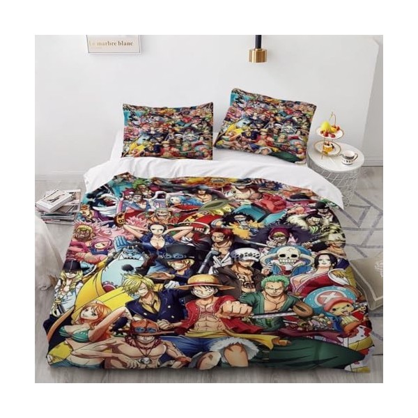 KAZIO Housse De Couette 140x200cm - One Piece Parure De Lit avec Fermeture Éclair, Parure Housse Couette en Microfibre avec 2