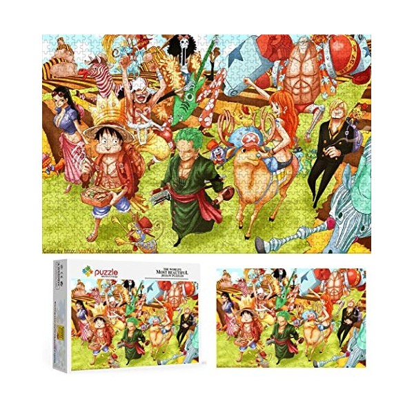 Puzzle 2000 Pièces pour Adultes, Puzzle Anime One Piece, Puzzles Classiques Adolescent Enfant Puzzle Jeu desprit De Cadeau U