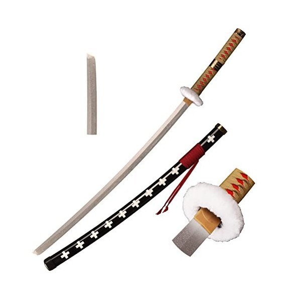 Skyward Blade Épée en bois Roronoa Zoro Katana, Anime Original Texture Japonaise Samouraï Épée, Trafalgar Law Katana Rouge Ja