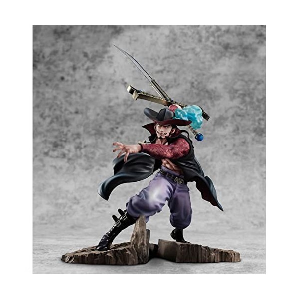 ENFILY Figurine Anime One Piece Mihawk, 34 cm, tient une épée Mihawk en PVC, modèle de poupée, personnage danime, cadeau de 