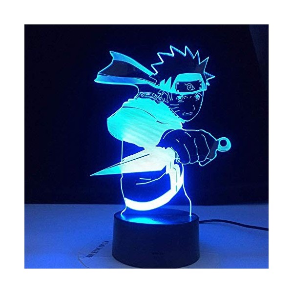 XKIOA Lampe de chevet Bluetooth Anime Naruto Uzumaki Kids Led Night Light Team 7 Kakashi Hatake Enfant Chambre Décor Coloré V