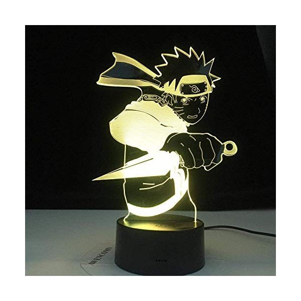 XKIOA Lampe de chevet Bluetooth Anime Naruto Uzumaki Kids Led Night Light Team 7 Kakashi Hatake Enfant Chambre Décor Coloré V