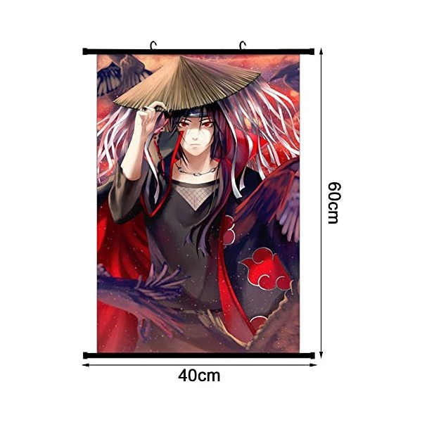 Poster en Tissu Manga IFHDO Anime Wallscroll N-aruto Anime Décoration Murale daffiche de Défilement de Tissu Décoration de l