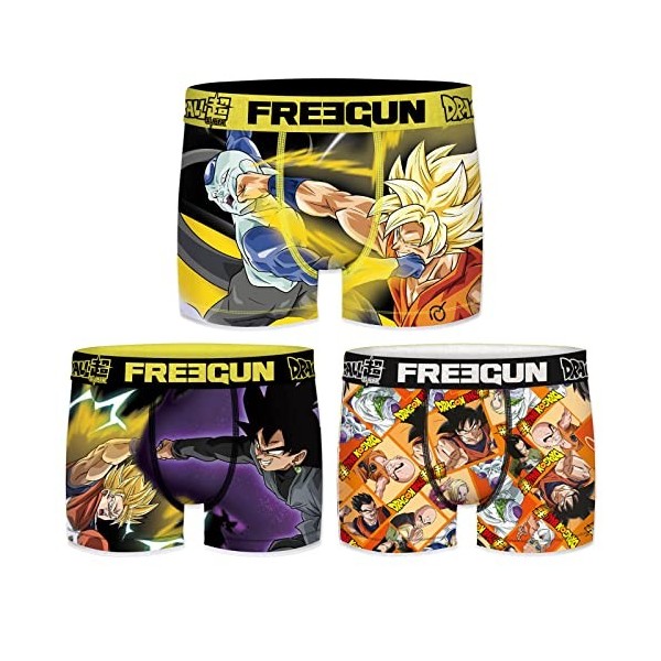 FREEGUN Boxer Enfant Dragon Ball Super, Caleçon Garçon, Stretch et Ajustement Parfait, Multicolore, Taille 12/14 Ans