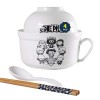 One Piece Anime Ramen Bol Set - 5 pièces One Piece Anime Bols à Soupe avec Baguettes Cuillère Saladier pour Nouilles, Udon, P