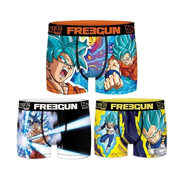 FREEGUN Boxer Enfant Dragon Ball Super, Caleçon Garçon, Stretch et Ajustement Parfait, Multicolore, Taille 12/14 Ans