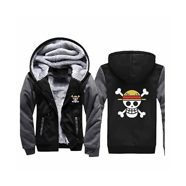 Anime One Piece Portgas D Ace Sweat À Capuche Cosplay Costume Épais Manteau À Capuche Hommes À Capuche Polaire Imprimer Veste