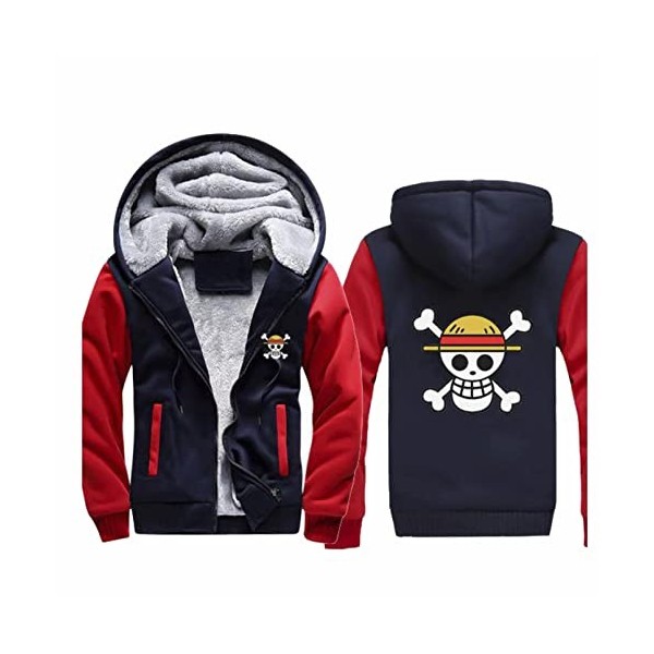 Anime One Piece Portgas D Ace Sweat À Capuche Cosplay Costume Épais Manteau À Capuche Hommes À Capuche Polaire Imprimer Veste