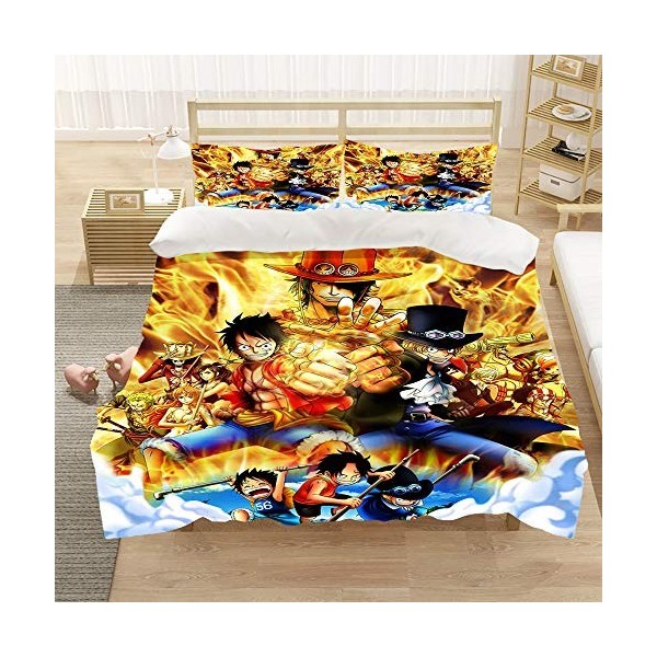 DDONVG One Piece Housse de couette en microfibre - Housse de couette et taie doreiller - Microfibre - Impression numérique 3