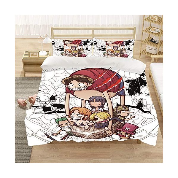 DDONVG One Piece Housse de couette en microfibre - Housse de couette et taie doreiller - Microfibre - Impression numérique 3