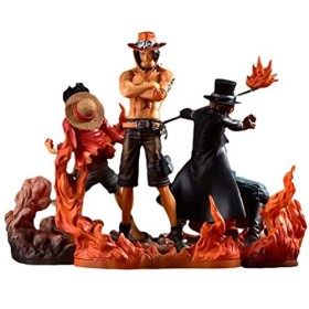 REOZIGN Lot de 3 figurines One Piece Luffy Ace Sabo 18 cm One Piece Figure Ace Sabo Statue Anime Figures Décoration Fournitur