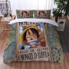 Enfunt-Home Anime One Piece Luffy Housse De Couette 220x240 en 100% Microfibre, imprimé numérique 3D Parure de lit, 3 pièces