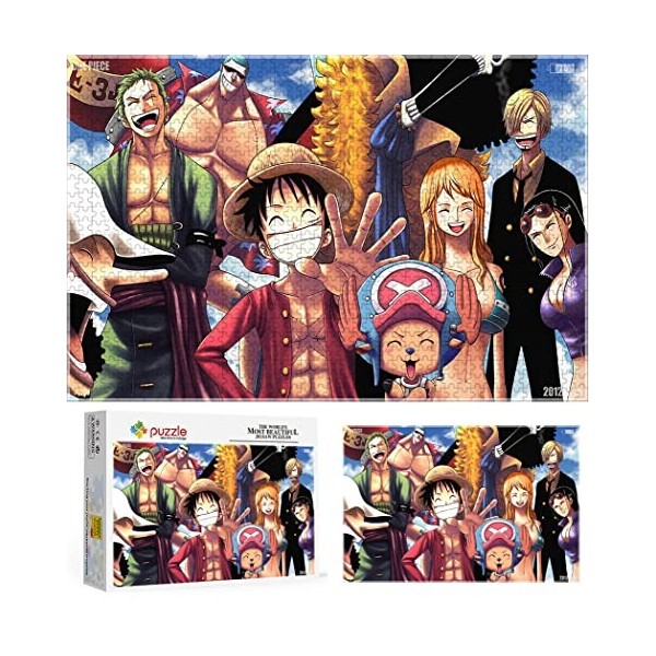 Puzzle pour Adultes 2000 Pièces, Puzzle Anime One Piece, Puzzles Classiques Adolescent Enfant Puzzle pour Les Jeux Éducatifs 